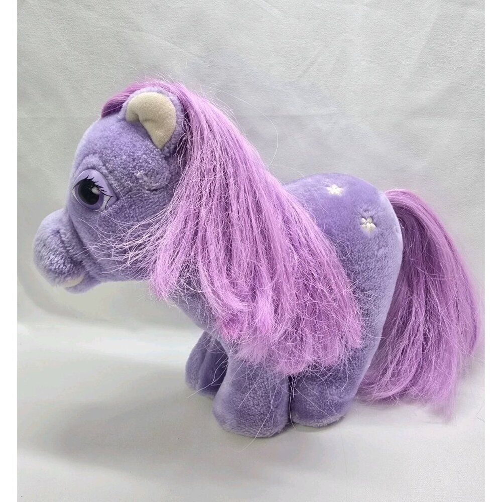 VTG 1983 Hasbro Softies, My Little Pony Blossom Purple Plush Pony Stuffed Toy